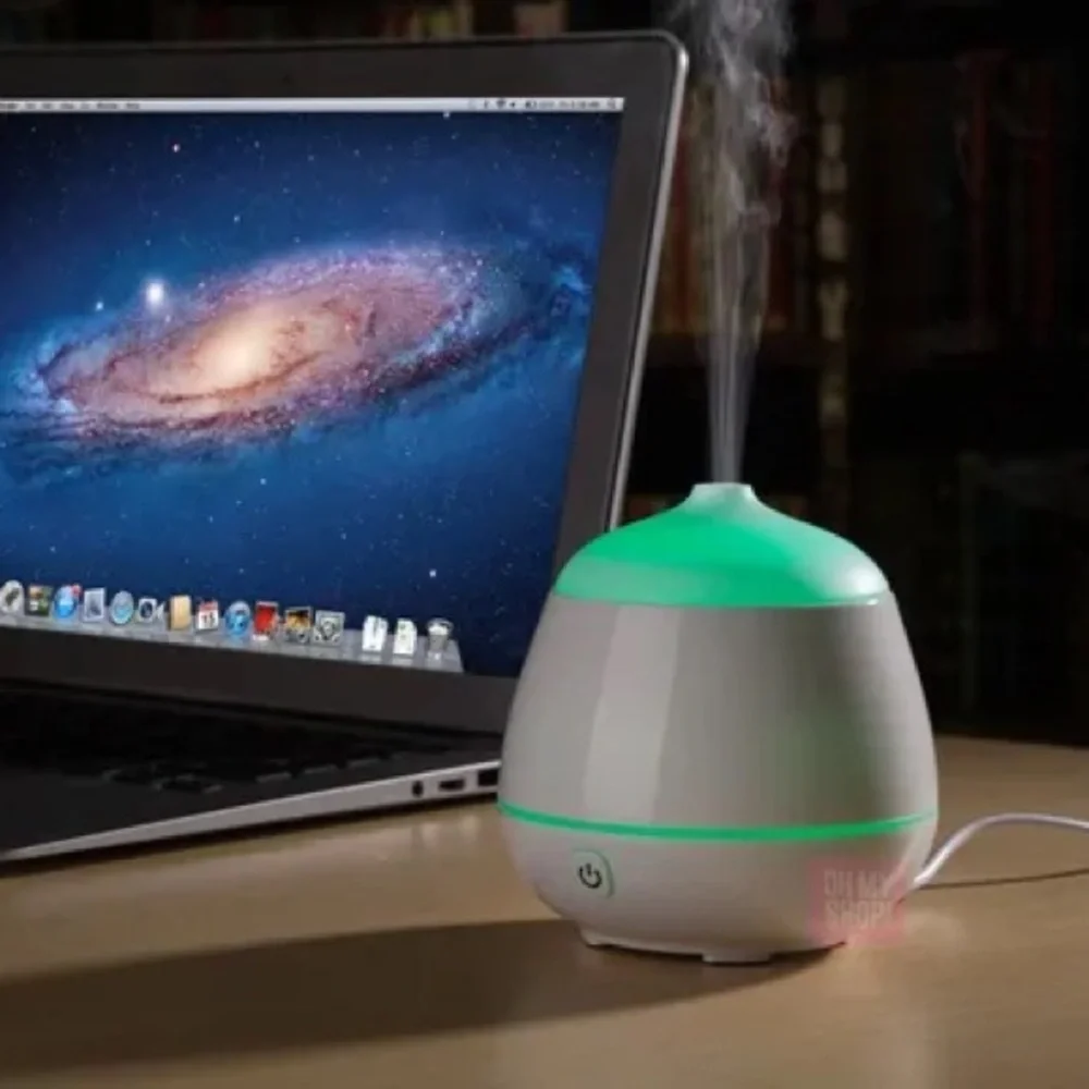 Aromatherapy Essential Oil Diffuser & Humidifier Color LED Lights Mini USB White